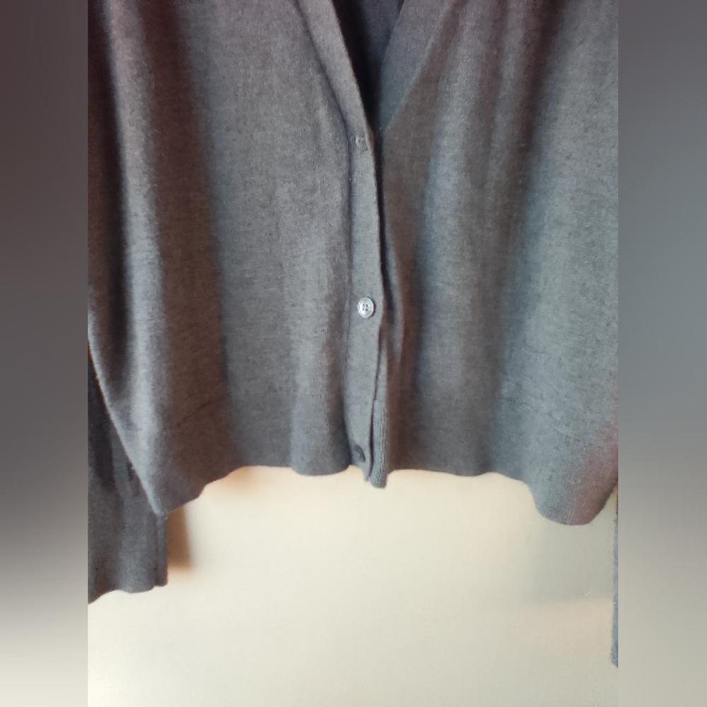 Halogen Gray Cashmere Blend Button-Down Cardigan … - image 5